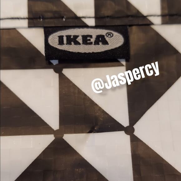 IKEA - KNALLA Two (2) Tote Bags 12 Gal Black & White Geometric Storage Bag Zip - Picture 5 of 10